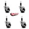 Service Caster 3'' Phenolic Swivel 1-1/8'' Expanding Stem Caster Set with Brake, 4PK SCC-EX20S314-PHS-TLB-118-4 - alternate 3
